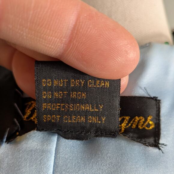 Vintage Prom Dress 2 Blue Maxi Ball Gown Y2K Fairy Princess Goth Corset Bead - Picture 16 of 16